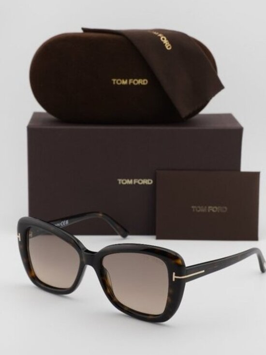 Tom Ford FT1008 52F Maeve Butterfly Sunglasses - Dark Havana/Brown